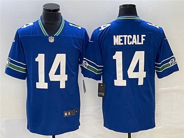 Seattle Seahawks #14 DK Metcalf Royal Vapor Untouchable Limited Stitched Jersey