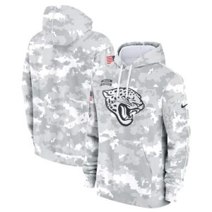 Jacksonville Jaguars 2024 Arctic Camo Salute To Service Club Fleece Pullover Hoodie