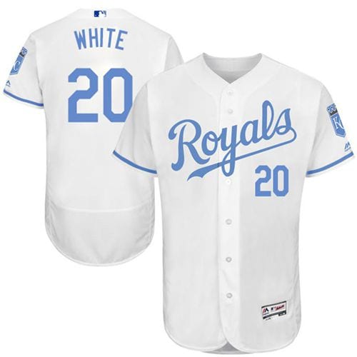 Royals #20 Frank White White Flexbase Authentic Collection 2016 Father's Day Stitched Jersey