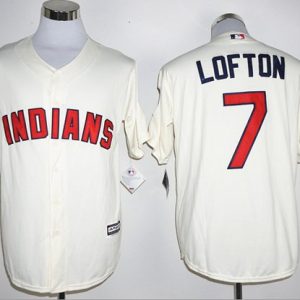 Indians #7 Kenny Lofton Cream New Cool Base Stitched Jersey