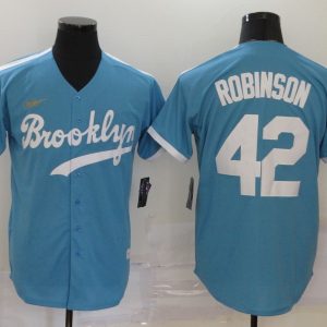 Los Angeles Dodgers Blue #42 Jackie Robinson Throwback Cool Base Stitched Jersey