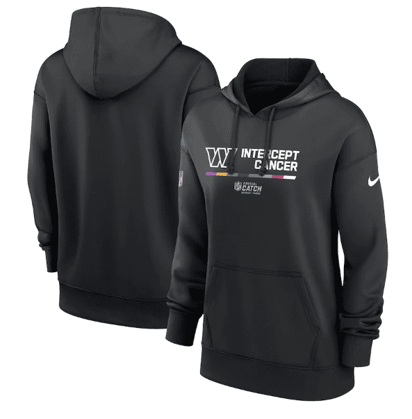 Washington Commanders 2022 Black NFL Crucial Catch Therma Performance Pullover Hoodie(Run Small)