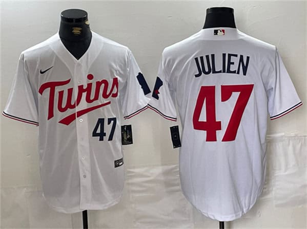 Minnesota Twins #47 Edouard Julien White Cool Base Stitched Jersey