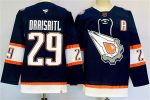 Edmonton Oilers #29 Leon Draisaitl Navy 2024-25 With A Patch Reverse Retro Stitched Jersey