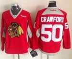 Blackhawks #50 Corey Crawford Red Practice Stitched Jersey