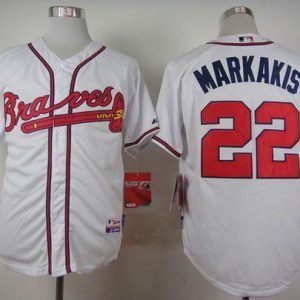 Braves #22 Nick Markakis White Cool Base Stitched Jersey