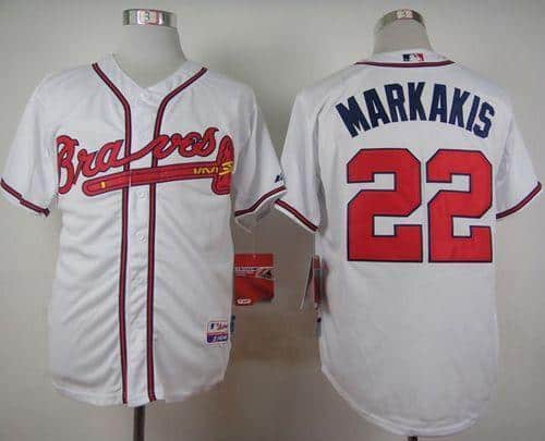 Braves #22 Nick Markakis White Cool Base Stitched Jersey