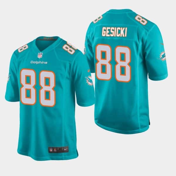 Miami Dolphins #88 Mike Gesicki Aqua Stitched Jersey