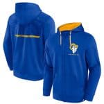 Los Angeles Rams Blue Defender Evo Full-Zip Hoodie