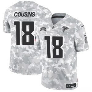 Atlanta Falcons #18 Kirk Cousins 2024 F.U.S.E. Arctic Camo Salute To Service Limited Stitched Jersey