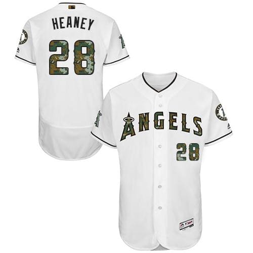 Angels Of Anaheim #28 Andrew Heaney White Flexbase Authentic Collection 2016 Memorial Day Stitched Jersey