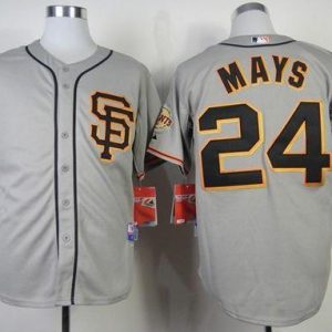 Giants #24 Willie Mays Grey Cool Base Road 2 Stitched Jersey