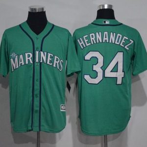 Mariners #34 Felix Hernandez Green New Cool Base Stitched Jersey