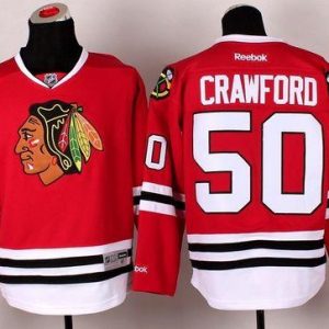 Blackhawks #50 Corey Crawford Red Stitched Jersey