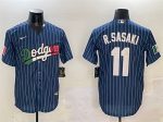 Los Angeles Dodgers #11 Roki Sasaki Navy Mexico Cool Base Stitched Jersey