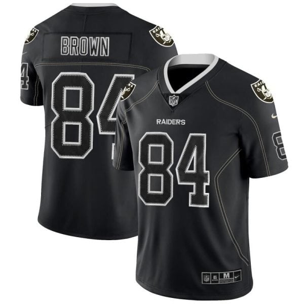 Raiders #84 Antonio Brown Black Lights Out Color Rush Limited Stitched Jersey