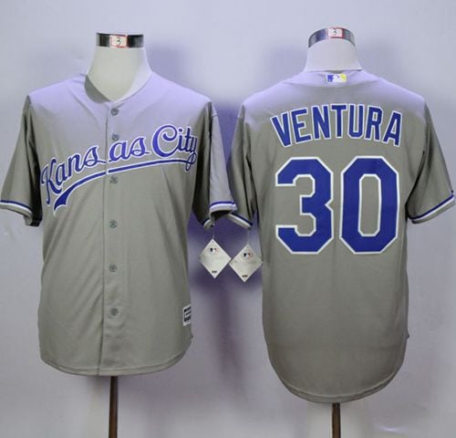 Royals #30 Yordano Ventura New Grey Cool Base Stitched Jersey