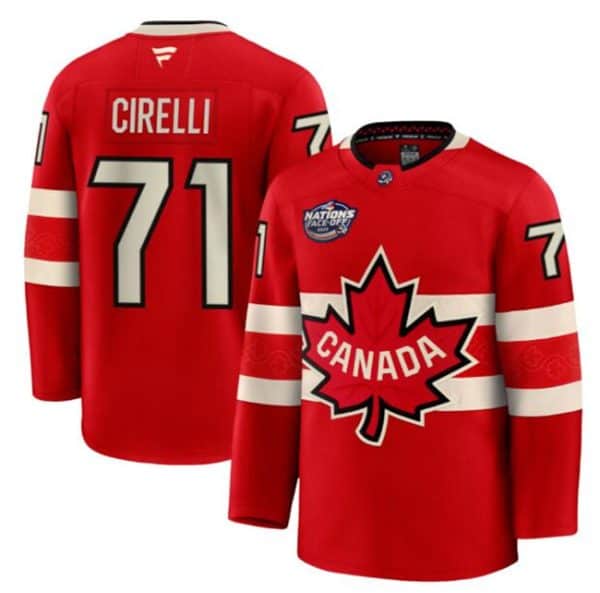 Canada #71 Anthony Cirelli Red 2025 4 Nations Face-Off Premium Stitched Jersey