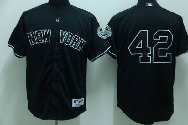 Yankees #42 Mariano Rivera Stitched Black Jersey
