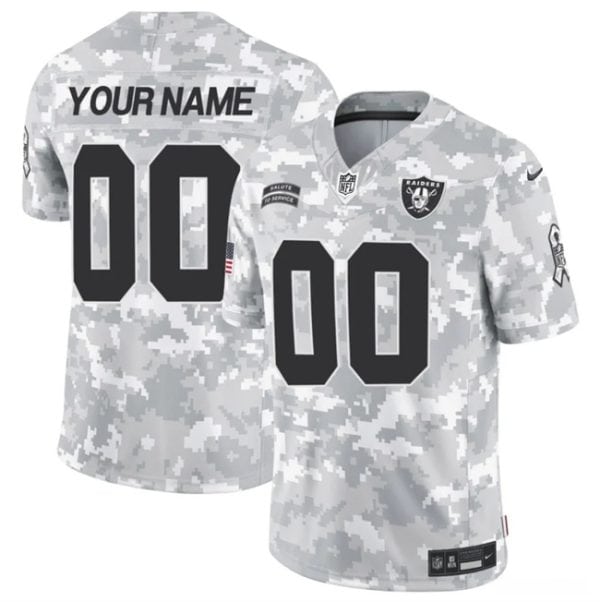 Las Vegas Raiders Custom 2024 F.U.S.E. Arctic Camo Salute To Service Limited Stitched Jersey