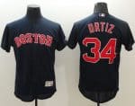 Red Sox #34 David Ortiz Navy Blue Flexbase Authentic Collection Stitched Jersey