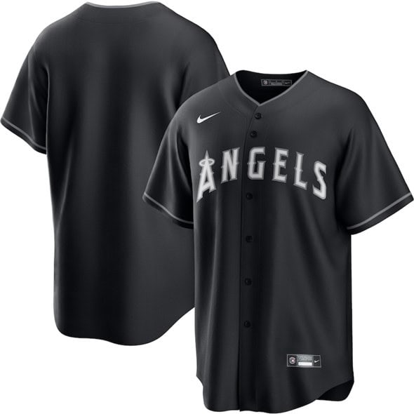 Los Angeles Angels Blank Black Lights Out Limited Stitched Jersey