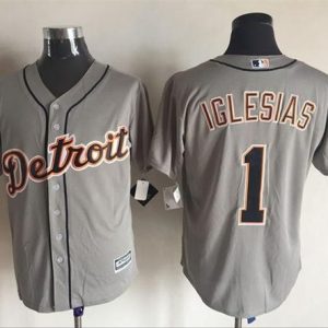 Tigers #1 Jose Iglesias Grey New Cool Base Stitched Jersey