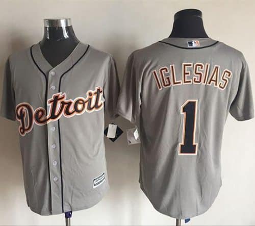 Tigers #1 Jose Iglesias Grey New Cool Base Stitched Jersey