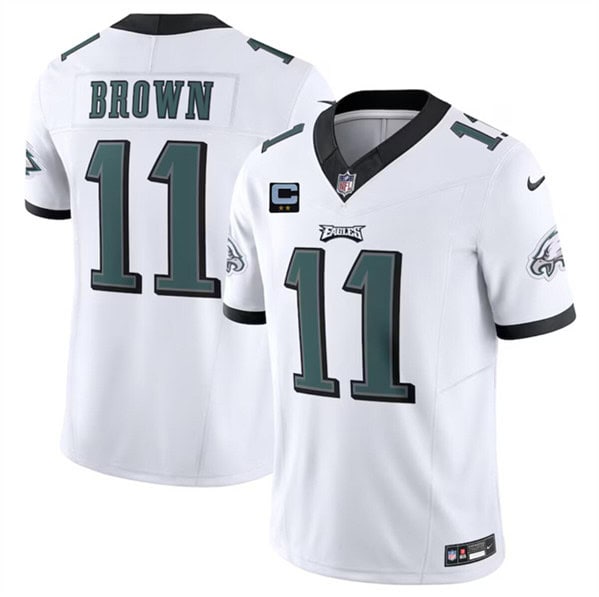Philadelphia Eagles #11 A. J. Brown White 2024 F.U.S.E. With 2-Star C Patch Vapor Untouchable Limited Stitched Jersey