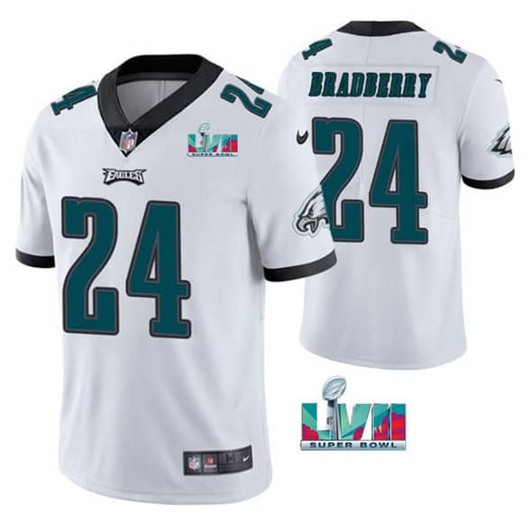 Philadelphia Eagles #24 James Bradberry White Super Bowl LVII Vapor Untouchable Limited Stitched Jersey