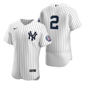 New York Yankees #2 Derek Jeter White 2020 Hall Of Fame Induction Flex Base Stitched Jersey