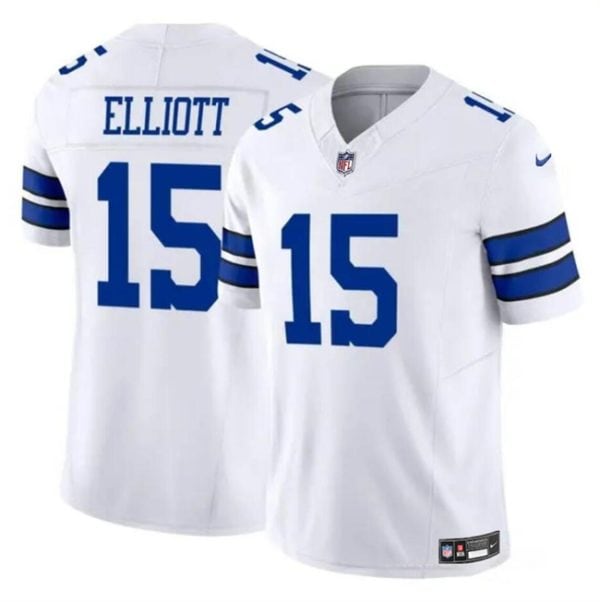 Dallas Cowboys #15 Ezekiel Elliott White 2023 F.U.S.E Vapor Untouchable Limited Stitched Jersey