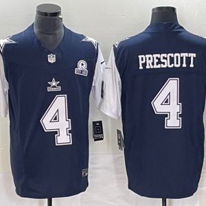 Dallas Cowboys #4 Dak Prescott Navy 2023 F.U.S.E. With 1960 Patch Vapor Limited Stitched Jersey