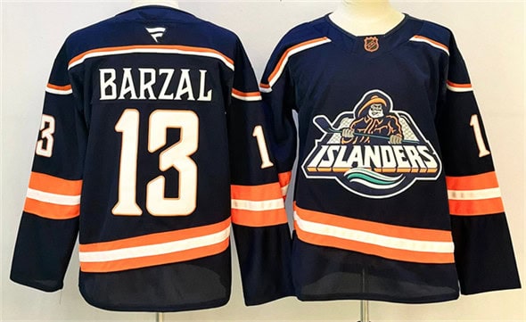 New York Islanders #13 Mathew Barzal Navy 2024-25 Stitched Jersey
