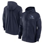 Tennessee Titans Navy Sideline Club Performance Full-Zip Hoodie