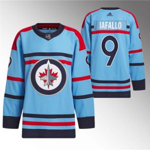Winnipeg Jets #9 Alex Iafallo Light Blue Anniversary Primegreen Stitched Jersey