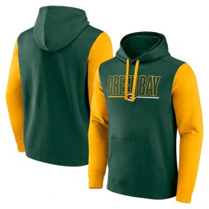 Green Bay Packers Green Gold Outline Pullover Hoodie
