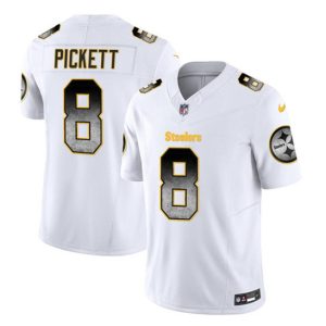 Pittsburgh Steelers #8 Kenny Pickett White 2023 F.U.S.E. Smoke Vapor Untouchable Limited Stitched Jersey