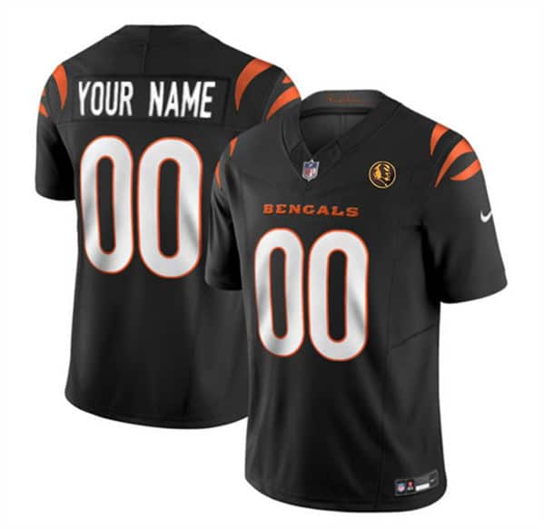 Cincinnati Bengals Custom Black 2023 F.U.S.E. With John Madden Patch Vapor Limited Stitched Jersey
