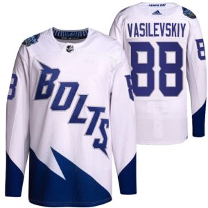 Tampa Bay Lightning #88 Andrei Vasilevskiy 2022 White Stadium Series Breakaway Stitched Jersey