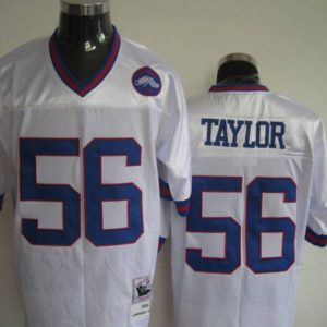 Mitchell And Ness Giants #56 Lawrence Taylor Stitched White Jersey