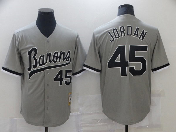 Birmingham Barons #45 Michael Jordan Gray Cool Base Stitched Jersey