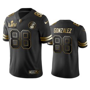 Kansas City Chiefs #88 Tony Gonzalez Black Super Bowl LIV Golden Edition Limited Stitched Jersey