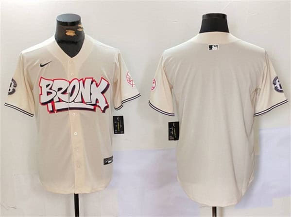 New York Yankees Blank Cream Bronx Graffiti V2 Vapor Limited Stitched Jersey