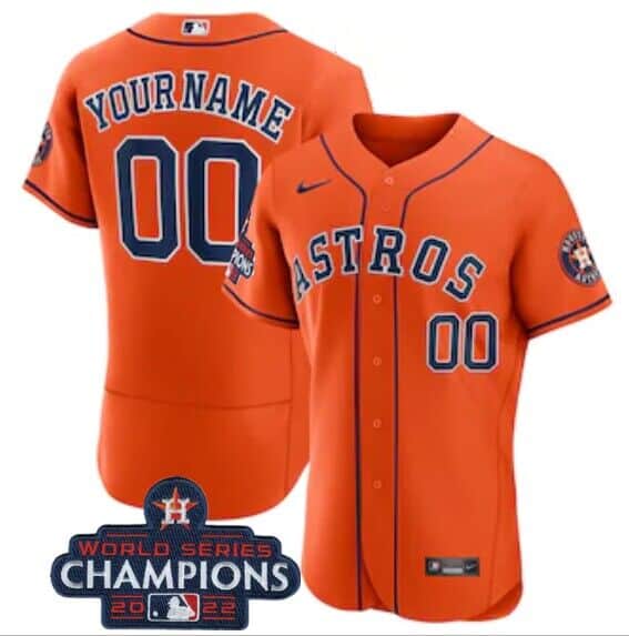 Houston Astros Customized Orange 2022 World Series Champions City Connect Flex Base Stitched Baseball Jersey