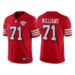 San Francisco 49ers #71 Trent Williams Red 75th Anniversary Vapor Untouchable Limited Stitched Jersey