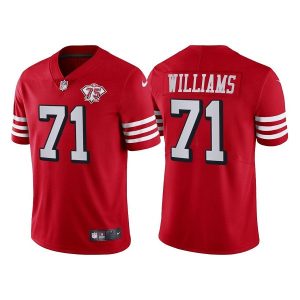 San Francisco 49ers #71 Trent Williams Red 75th Anniversary Vapor Untouchable Limited Stitched Jersey