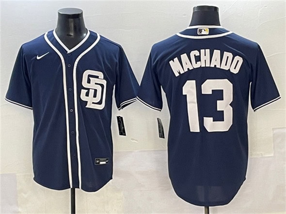 San Diego Padres #13 Manny Machado Navy Cool Base Stitched Jersey