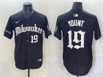 Milwaukee Brewers #19 Robin Yount Black 'Gothic 414 Shadows Edition' Vapor Premier Limited Stitched Jersey