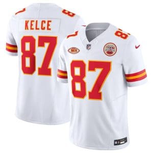 Kansas City Chiefs #87 Travis Kelce White 2023 F.U.S.E. With "NKH" Patch Vapor Untouchable Limited Stitched Jersey